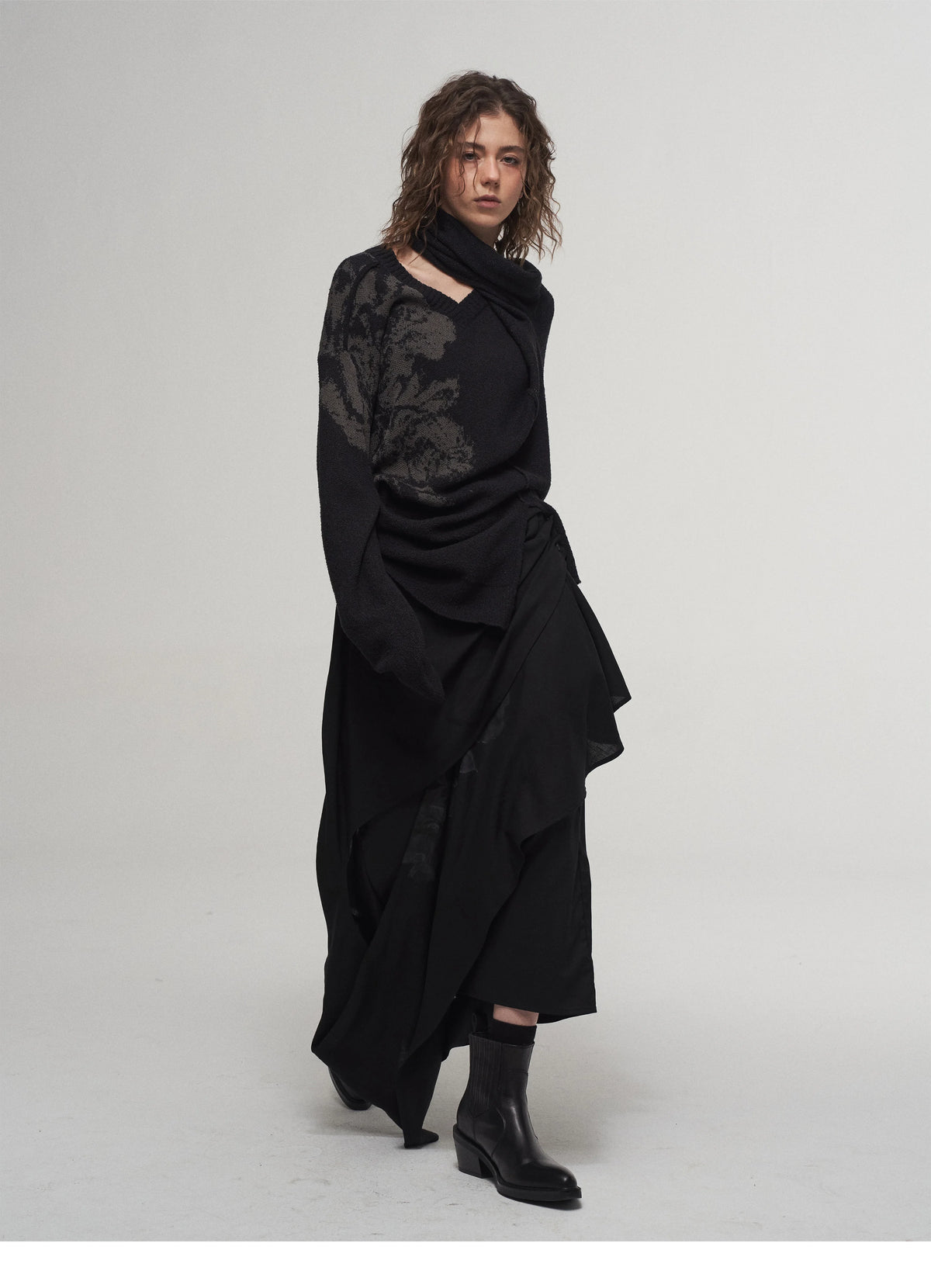 Knife-Pleated Fluid Skirt