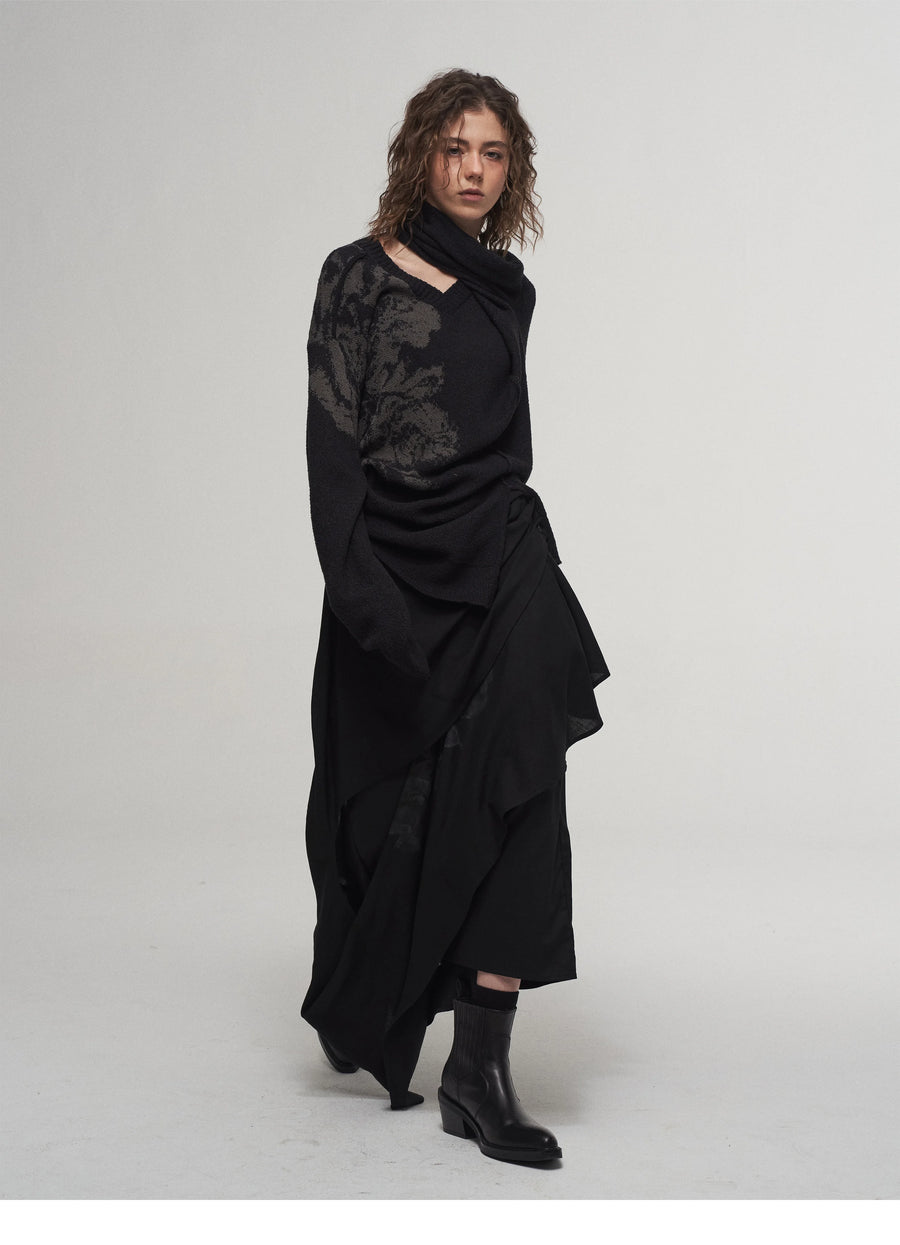 Knife-Pleated Fluid Skirt