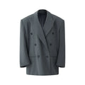 Double-breasted oversized wool blazer