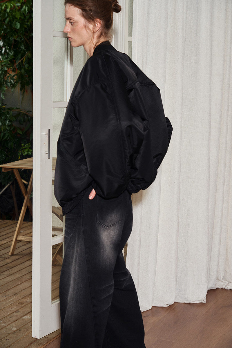 Oversized silhouette bomber padded jacket