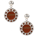 Crimson Beaded Stud Earrings