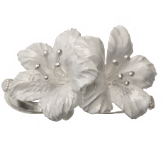 Silver Haze Azalea Double-Finger Ring
