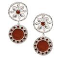 Crimson Lotus Beaded Stud Earrings