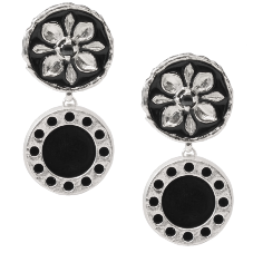 Shadow Lotus Beaded Stud Earrings