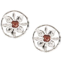 Crimson Lotus Tile Statement Earrings