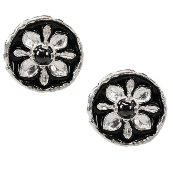 Shadow Lotus Tile Stud Earrings