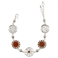 Crimson Lotus Beaded Wide Bracelet