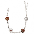 Crimson Lotus Red Stone Beaded Bracelet