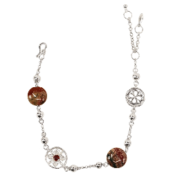 Crimson Lotus Red Stone Beaded Bracelet