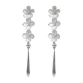 Nanyang Porcelain White Floral Drop Bead Stud Earrings