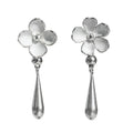 Nanyang Porcelain White Minimal Drop Stud Earrings
