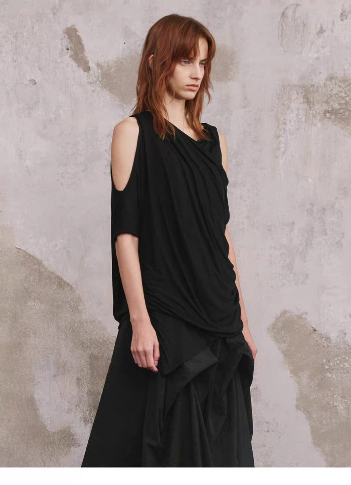 Layered Wing Cape Vest, back shoulder detail