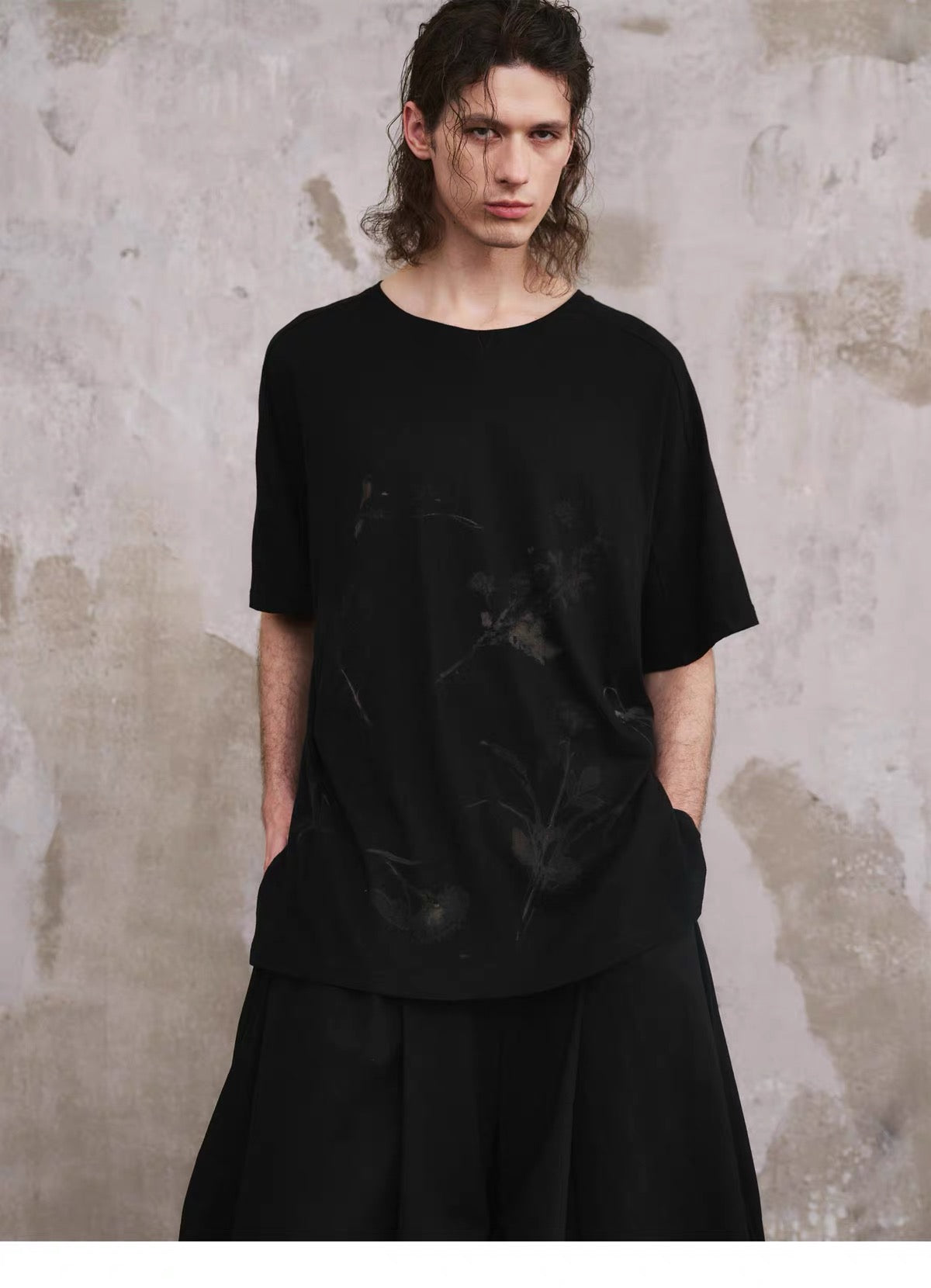 Fallen Petal Print Short Sleeve, front print detail
