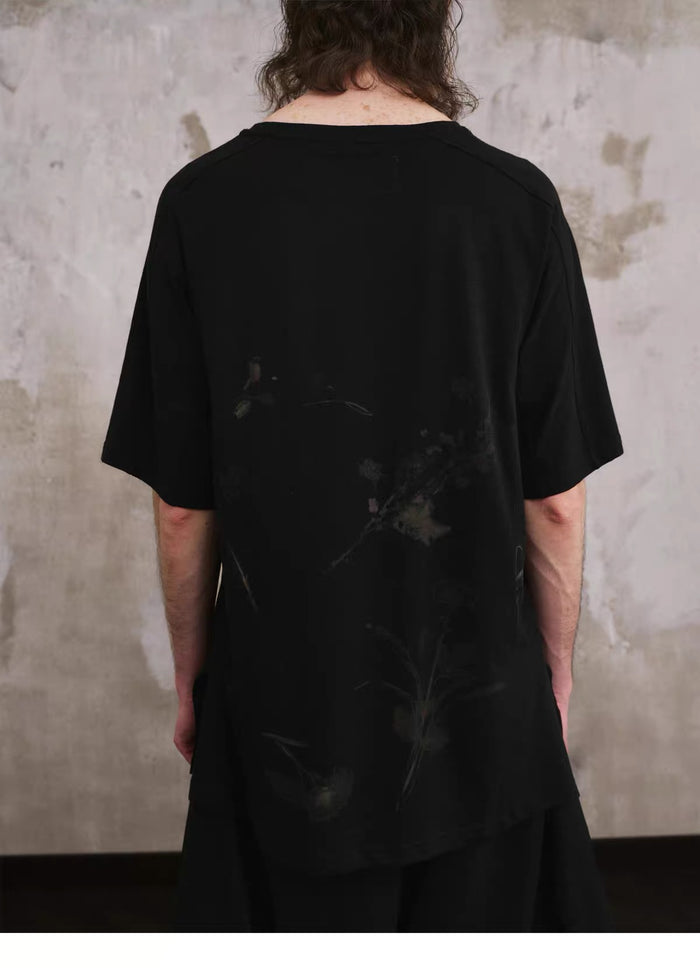 Fallen Petal Print Short Sleeve, back print detail