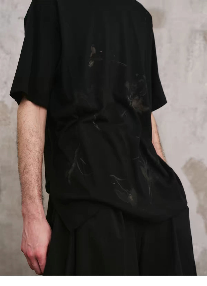 Fallen Petal Print Short Sleeve, back shoulder detail