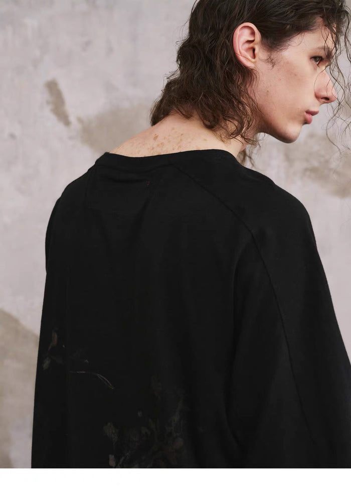 Fallen Petal Print Short Sleeve, back neck detail