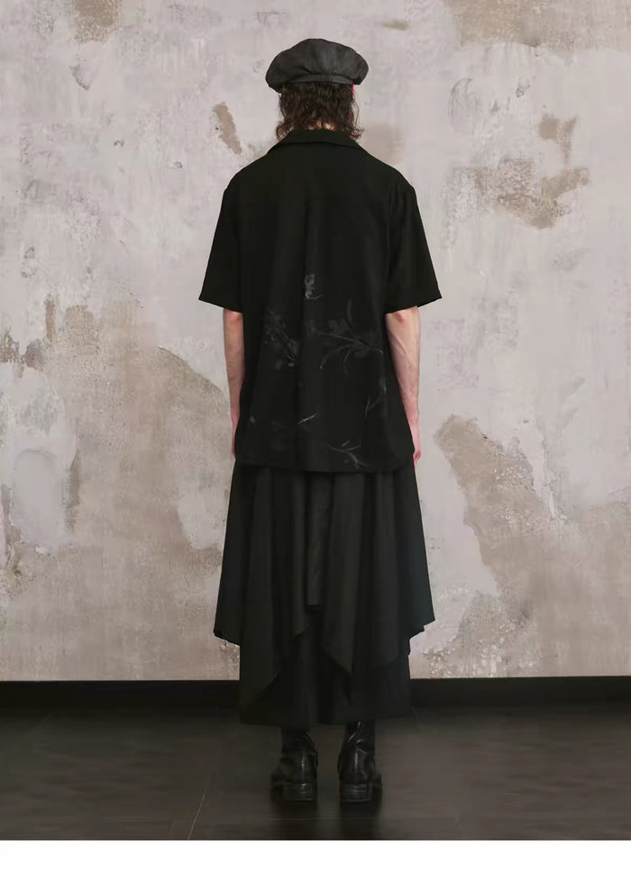 Fallen Petal Print Shirt, back full view
