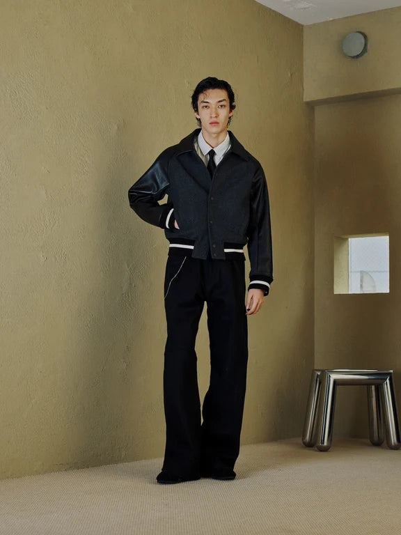 Draping Varsity Jacket