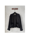 Collared short jacket with multiple pockets