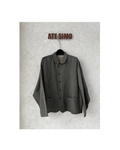 Collared cropped long-sleeve shirt