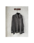 Wide stand-collar long-sleeve shirt
