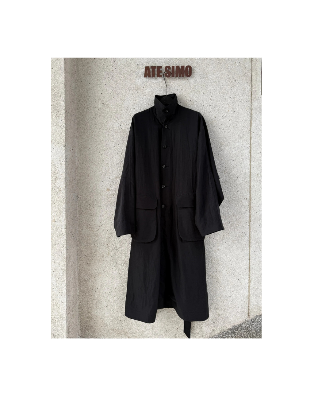 Collared longline trench coat