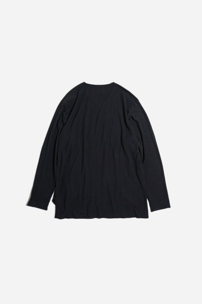 Barbell Object Cotton Silk V Top, Black, back