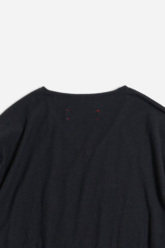 Barbell Object Cotton Silk V Top, Black, back detail